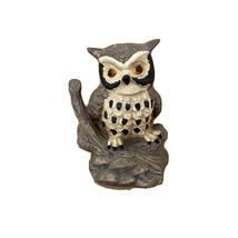 Vintage Enesco Brown Owl on a Branch Porcelain Figurine Cute Wise Old Owl - $15.72