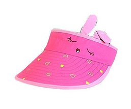 Children Sun Protection Hat Girls Cap Without Top 2-4 Years(Rose Red)