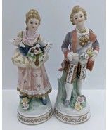 Vintage ANDREA By SADEK PORCELAIN Victorian Couple Lady &amp; Man Figurine S... - $40.49