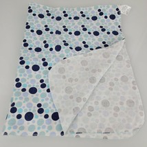 Baby Carters Boy White Blue Polka Dot Cotton Flannel Receiving Swaddle Blanket - $29.69