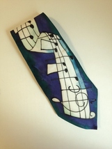 Heather Butlin Silks Mens Neck Tie 100% Silk Scotland Hand Painted Music... - $40.00