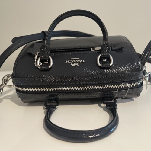 EXCELLENT! COACH MINI ROWAN SATCHEL LEATHER CROSSBODY BAG CE631 Navy $318  $99.00 - PicClick