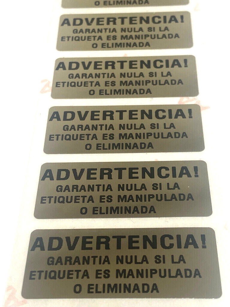 100 SPANISH TAMPER EVIDENT SECURITY WARRANTY LABELS STICKERS EN ESPANOL