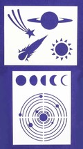 Space-Planets Stencils-2 pc Set-14 Mil Mylar- Painting/Crafts/Template - $22.37