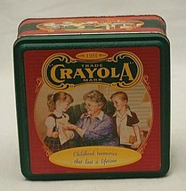 Crayola Crayon Tin Box Canister Advertising 1994 Binney & Smith Sharing Memories - $19.79