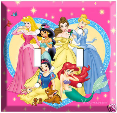 new disney princesses double light switch cover plate baby girls bedroom decor