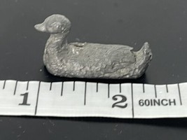 Pewter Duck Miniature Long Unique Figurine - $7.69