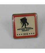 2018 Wounded Warrior Project Black &amp; White With Red Boarder Lapel Hat Pin - $5.34