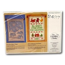 Creative Circle Kit 2437 Sampler All Hearts Come Home for Christmas 1987... - $29.88