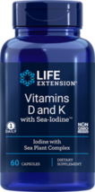 MAKE OFFER! 3 Pack Life Extension Vitamins D and K Sea-Iodine 60 caps - $54.00