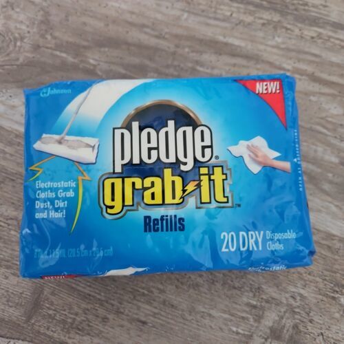 Pledge Grab It Refills 20 Dry Disposable Cloths Unscented Sealed