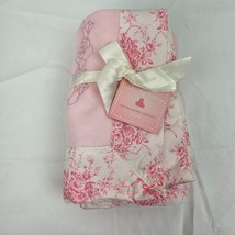 Rare Vintage Baby Gap Shabby Chic Country Garden Pink Toile Floral Blanket NEW - $98.99