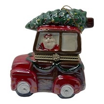 Mr Christmas Music Box Ornament Santa Car With Tree 2012 Joy To the World WORKS - $25.25