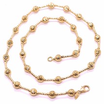 18K ROSE GOLD CHAIN FINELY WORKED 5 MM BALL SPHERES AND TUBE LINK, 17.7 ... - $1,322.71