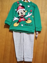 Disney Junior Mickey Mouse Funhouse Christmas Holiday Sweatsuit 2Pc Outfit 24M - $14.75