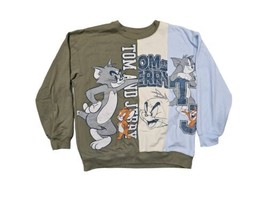 Tom and Jerry Men&#39;s Split Graphic Fleece Crewneck Sweatshirt Sz XL - $14.25