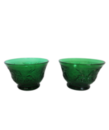 Pair of Vintage Anchor Hocking Green Depression Glass Custard Cups - $19.99