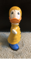 Walt Disney Donald Duck In Yellow Raincoat Hand Painted Ceramic Figure Statue - $29.99