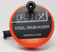 22Feet Drum Auger Steel Plumbing Drain Snake 1/4 Drain Cleaning