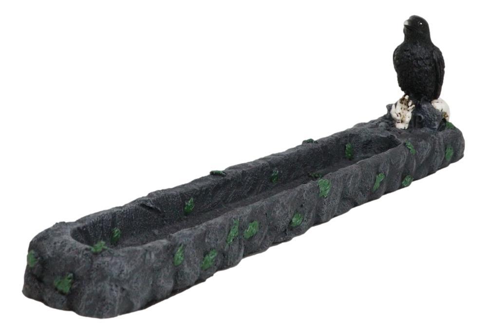 Edgar Poe Raven Crow On Skull Skeleton Hand Graveyard Tombstone Incense