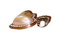 Vintage Carolee Signed Puffed Rhinestone Crystal Heart Gold Tone Bracelet Charm image 5