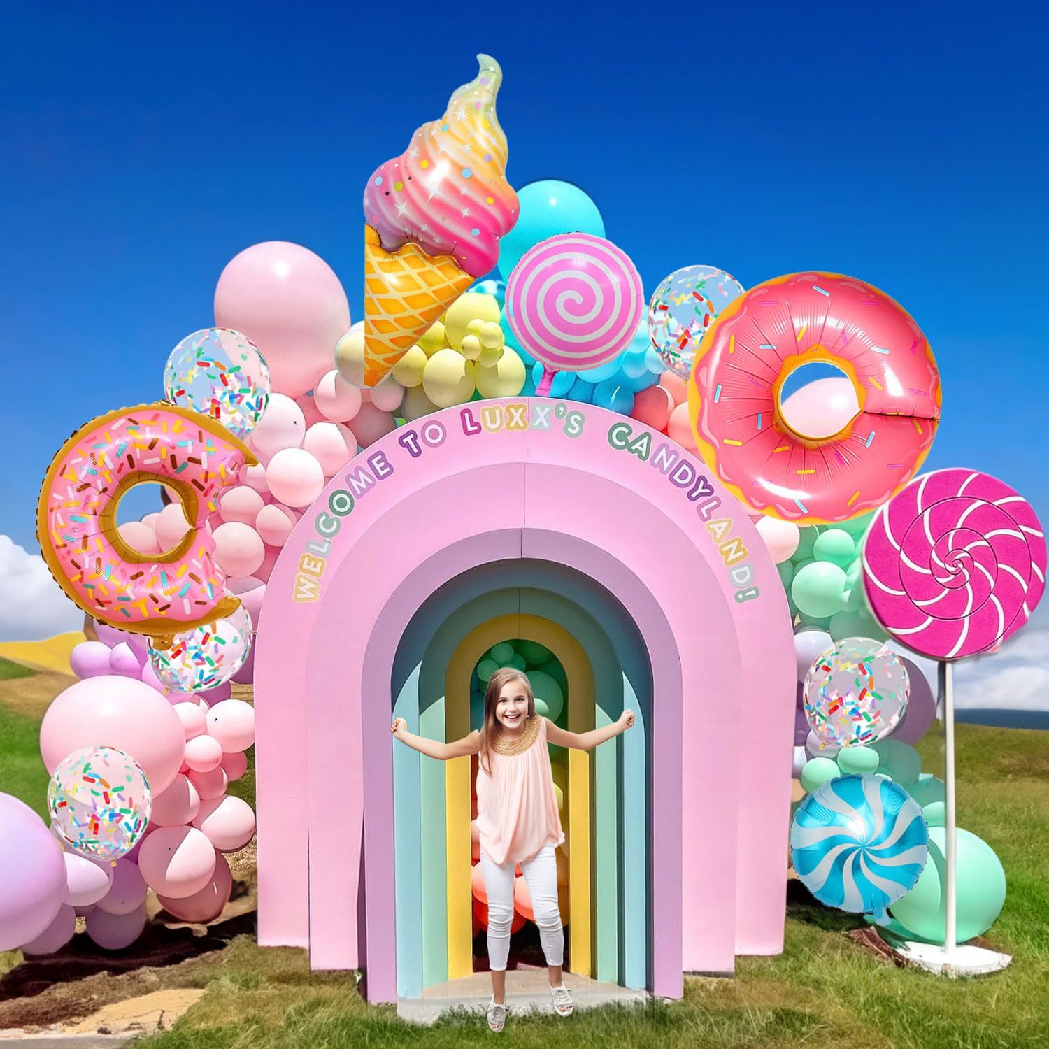 Pastel Ice Cream Balloon Garland Kit Donut Pink Balloon Arch For Candy social-media-marketing-packages-at-only-399