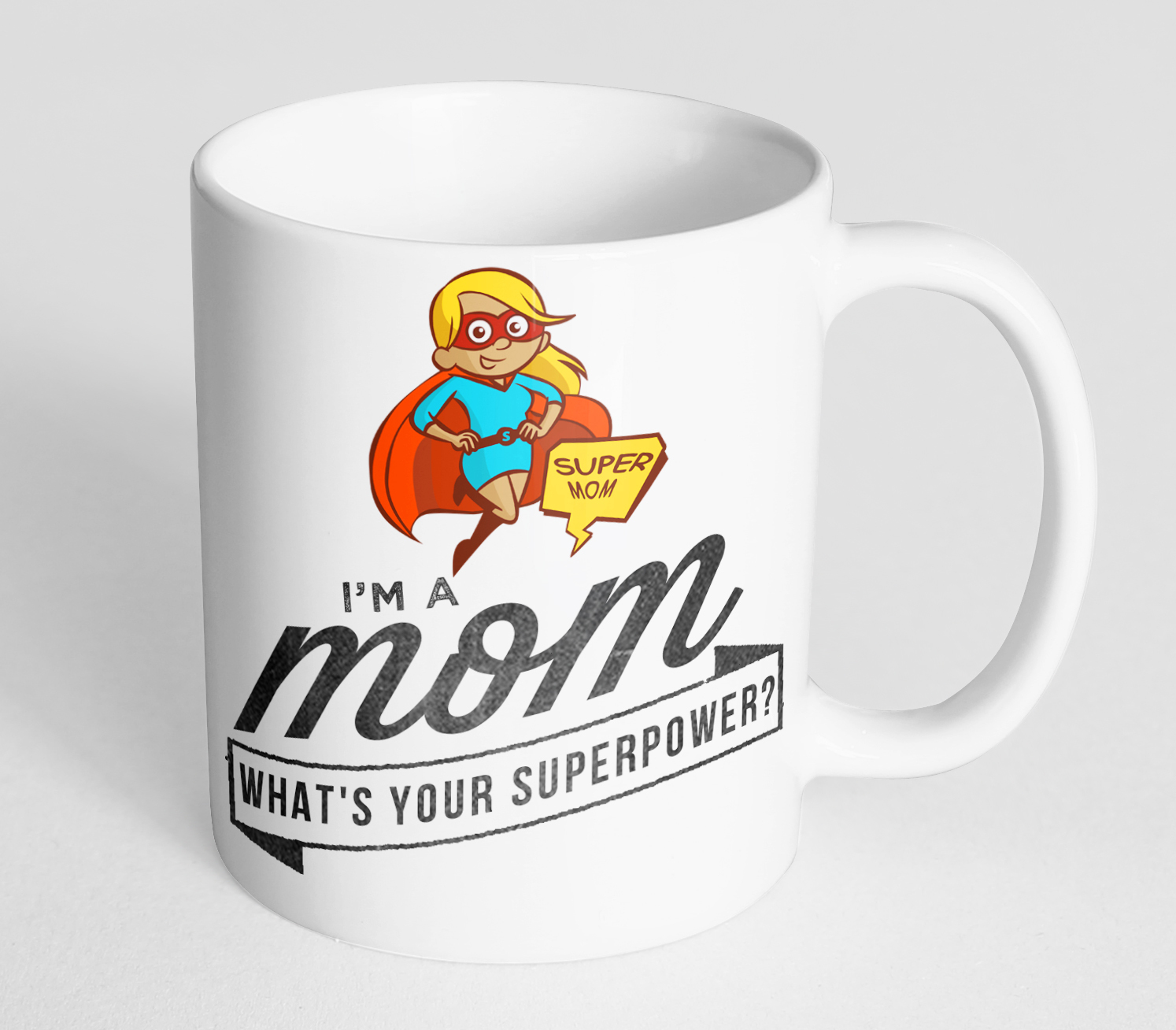 Super Mom Mug, Funny Mom Appreciation Mug | Superpower Mom Mum Mother's Day Gift