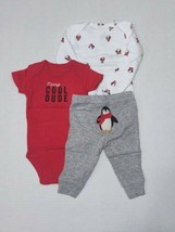 Carter's 3 Piece Set for Boys 3 6 9 or 12 Months Penguin Cool Dude - $13.95