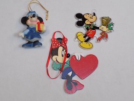 Minnie Mouse Vintage Old Christmas Holiday 3 Ornament Set Lot Mikey Kurt... - $18.80
