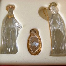 Gorham Crystal Jesus, Mary 3 Piece Nativity Set Crystal Set  - $325.00