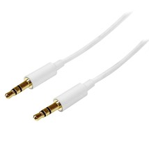 StarTech.com 2m White Slim 3.5mm Stereo Audio Cable - 3.5mm Audio Aux St... - $18.99