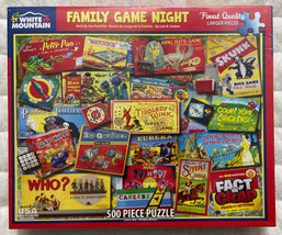 White Mountain Puzzle Family Game Night #1330 500 Pieces Brand New Sealed FastSH - $17.80