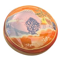 Porcelain Trinket Box Round Made Japan 3&quot; Dia 1.5&quot; Height Hand Painted V... - $12.82