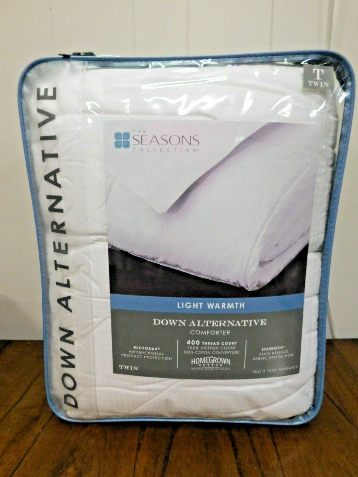 The Seasons Collection Light Warmth White Down Altern Comforter Twin Squares Comforters & Sets