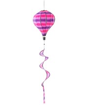 Hot Air Balloon Wind Spinner Pink Purple with Spiral Tail Whimsical Polyester image 1