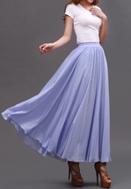 Lavender Chiffon Skirt Women Chiffon Long Skirt Plus Size Bridesmaid Skirt