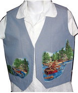 Blue Vest with swimming dogs - size 12 - $30.00