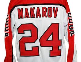 Any Name Number CCCP Russia Retro Hockey Jersey White Makarov Any Size image 4