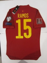 Sergio Ramos Spain World Cup Qualifiers Match Slim Home Soccer Jersey 2021-2022 - $90.00