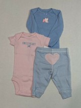 Carters 3 Piece Set for Girls Sweetheart Owl Design 6 or 9 Months - $12.95