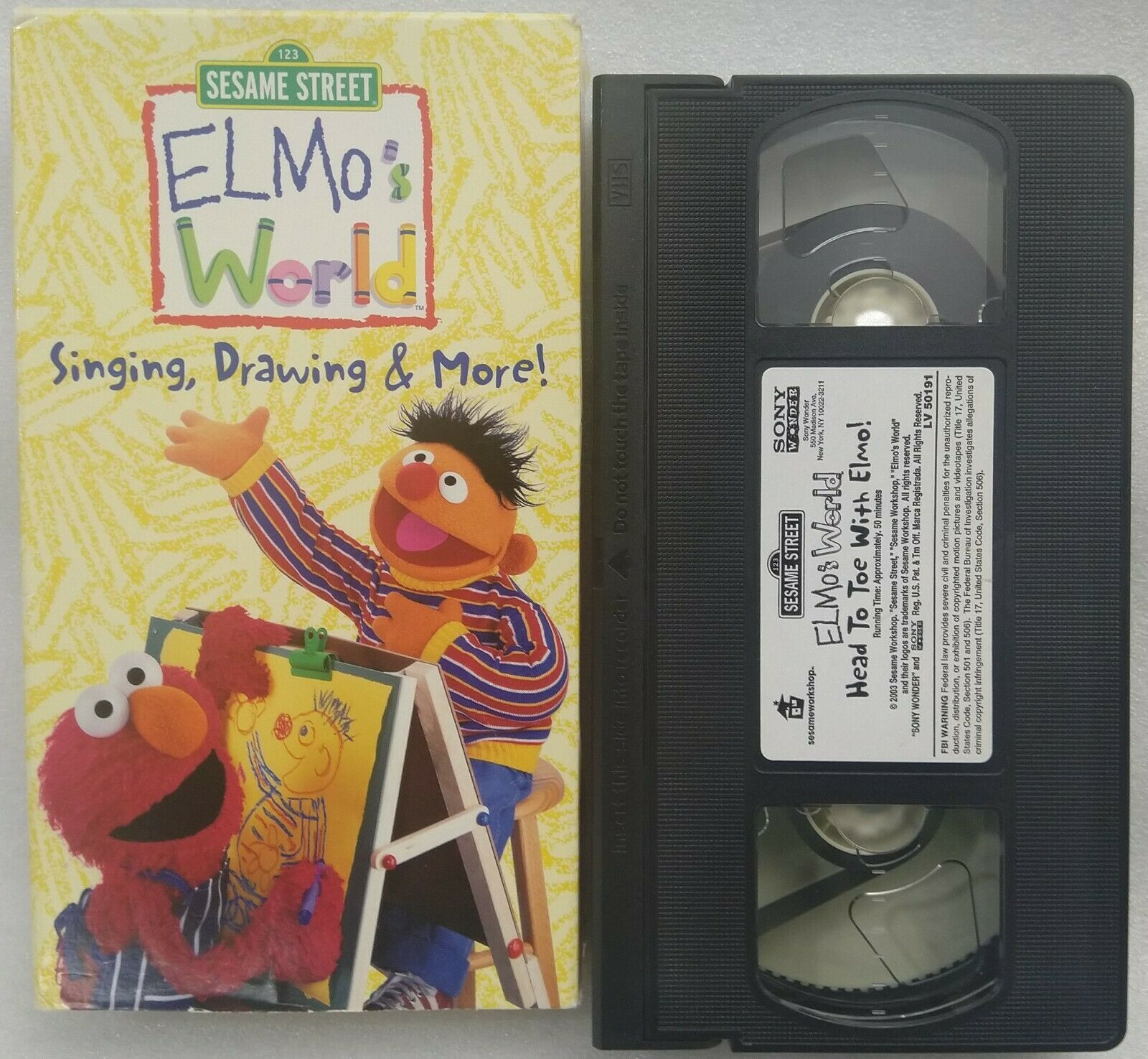 VHS Sesame Street - Elmos World - Singing, Drawing More (VHS, 2000 ...