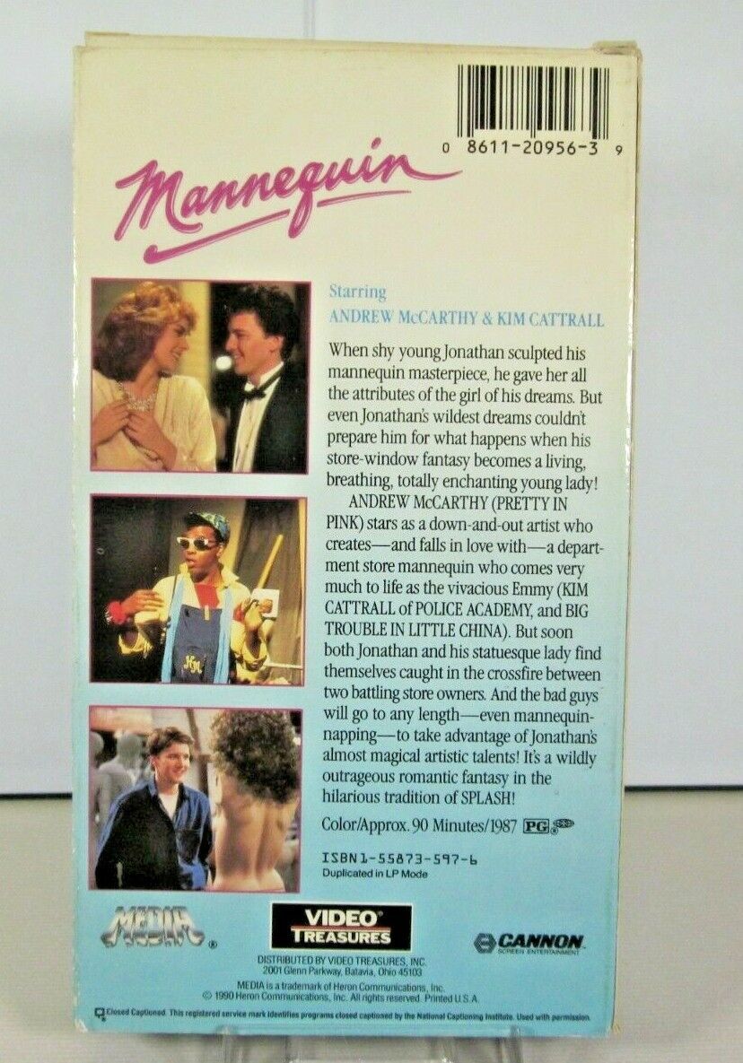 Mannequin (VHS Tape Movie VHS 1990) Andrew McCarthy Kim Cattrall VHS Tapes