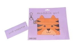New Women Orange Tiger Cat Steve Madden Girl Card Case Wallet Key Chain Fob image 2