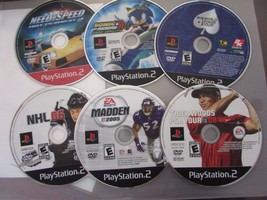 6 Asst Playstation 2 Video Games Poker Sonic Need For Speed Golf Nfl Nhl Scratch - $14.80
