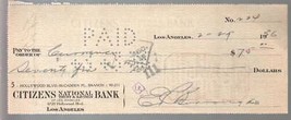 Edgar Rice Burroughs Original Hand Signed Check #224 2/27/1936-autograph-FN - $212.19
