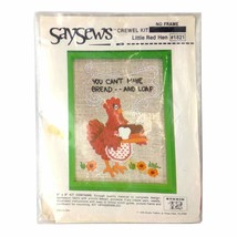Vintage 1978 Say Sews Crewel Kit LITTLE RED HEN #1821 New in Package Stu... - $15.48