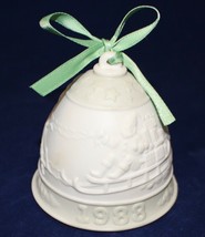 LLADRO Porcelain 1988 Annual Bisque Christmas Bell with Green Trim and R... - $12.00