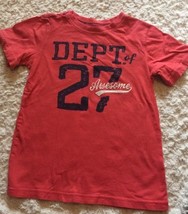 Carters Boys Red Navy Blue Dept 27 Awesome Short Sleeve Shirt 6 - $5.39