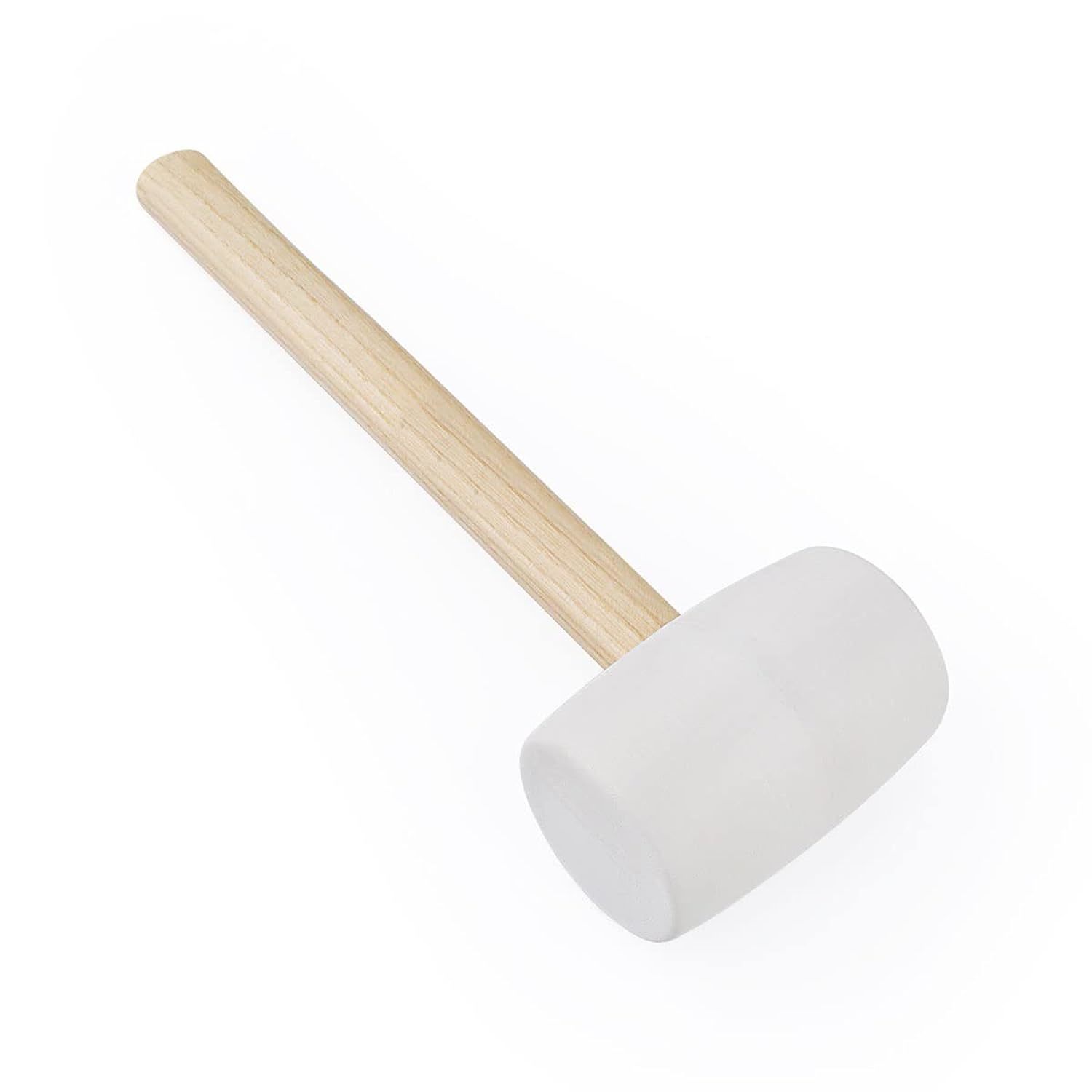 14 Ounce Rubber Mallet, Lightweight Double Face Hammer with Wood Non-Slip  Handle
