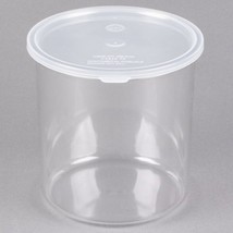 Vigor 12 Qt. Clear Round Polycarbonate Food Storage Container and Blue Lid